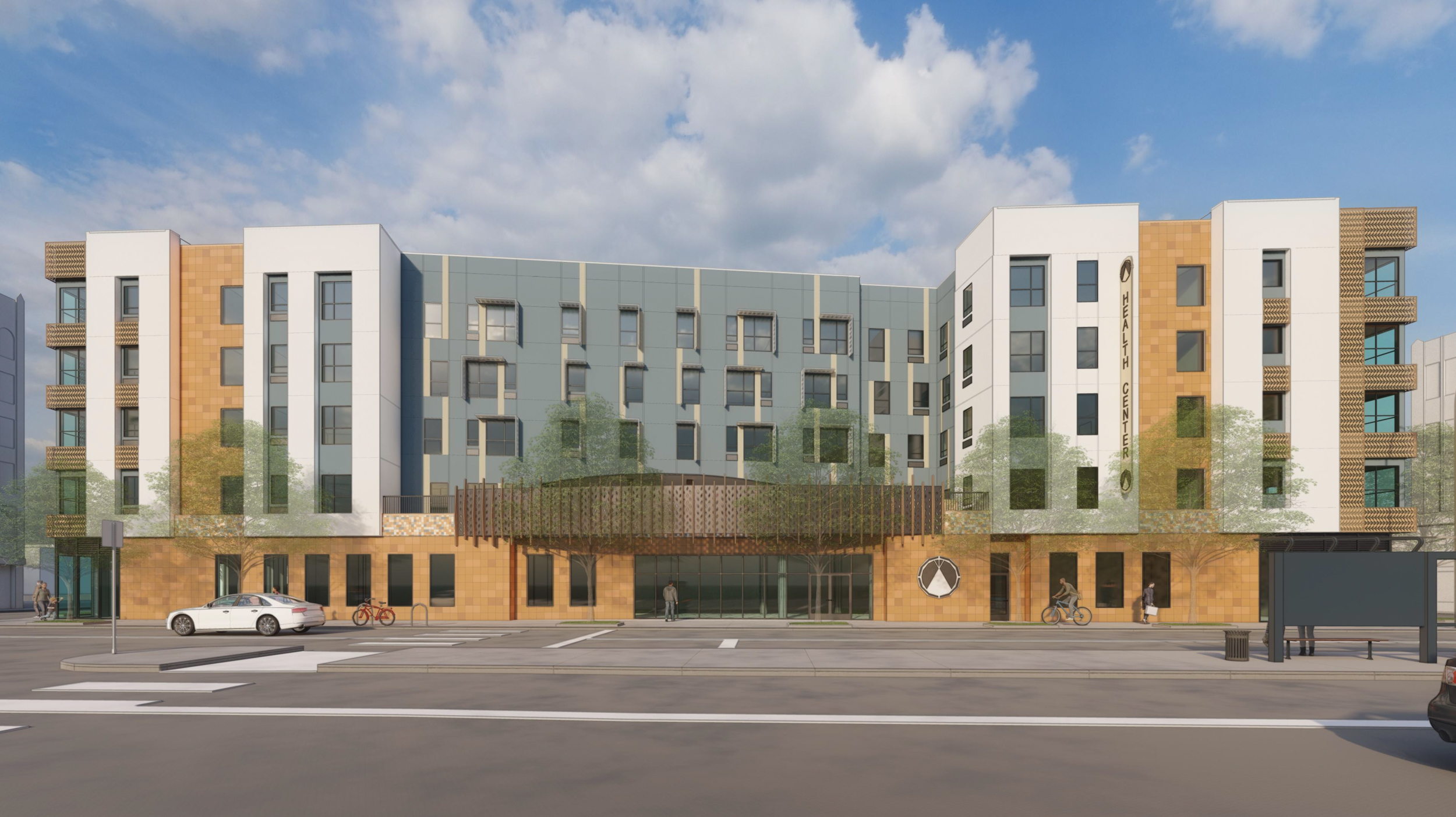 3050 International Boulevard street view, rendering by PYATOK Architects