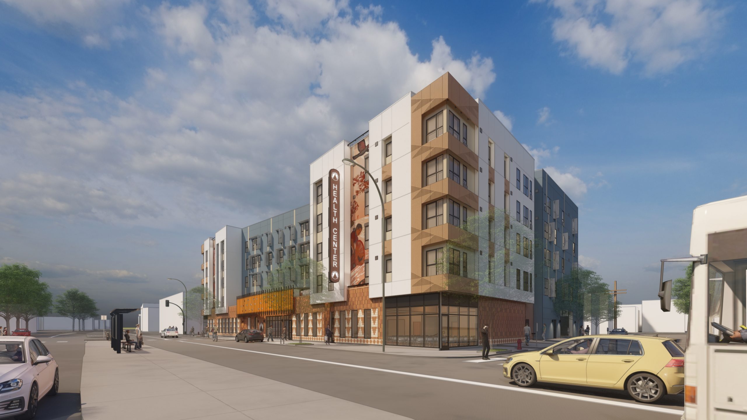 Flicker Bird rendering from 31st Ave corner